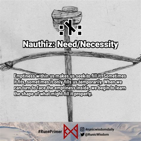 Ambition satisfied, salary received, fulfilled love. RWD primer NAUTHIZ | Rune symbols, Runes, Runes meaning