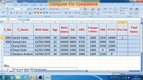 How To Create Salary Sheet Salary Slip In Excel 2013 ગુજરાત ગૌણ