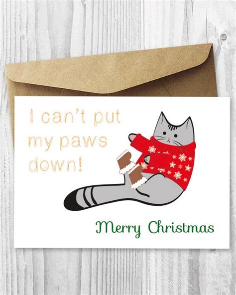 Printable Christmas Cat Card Funny Cat Christmas Cards