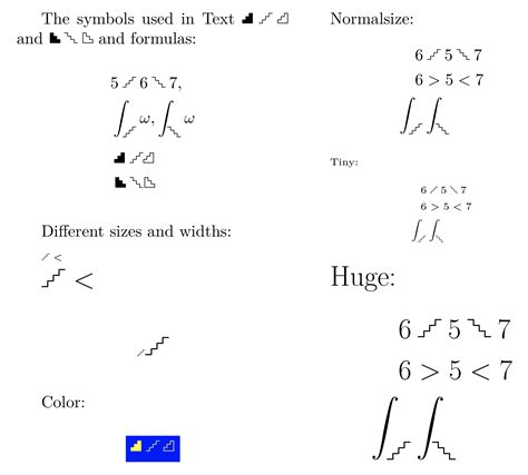 Texlatex How To Get A Stairway Symbol In Math Mode Math Solves
