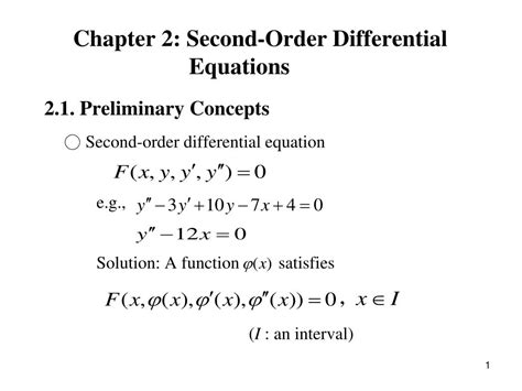 Ppt Chapter 2 Second Order Differential Equations Powerpoint