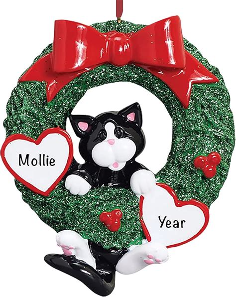 Personalized Tuxedo Cat Ornaments For Christmas Tree
