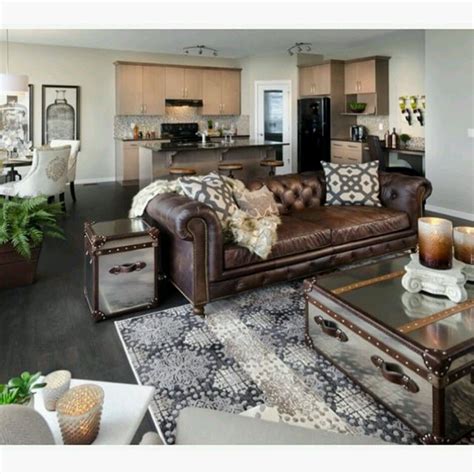 Brown Leather Sofa With Grey Brown Couch Living Room