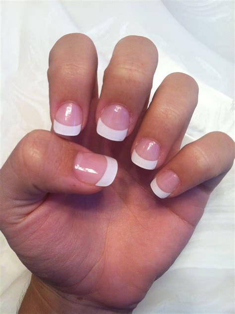 French Tip Acrylic Perfect Amount Of White And I Love How Its