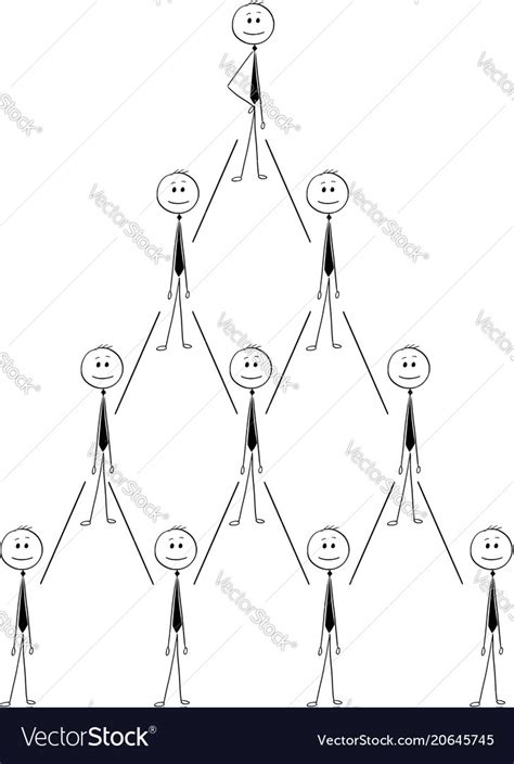 Cartoon Of Business Organization Team Hierarchy Vector Image