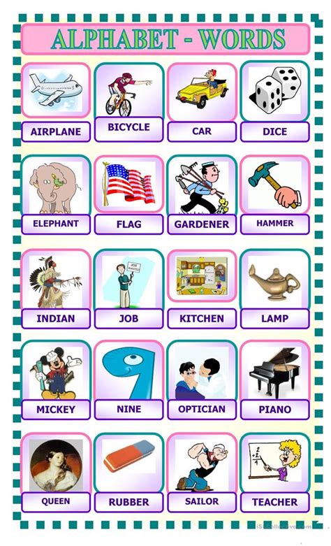 Learning the czech alphabet is very important because its structure is used in every day conversation. ALPHABET WORDS - English ESL Worksheets for distance learning and ...