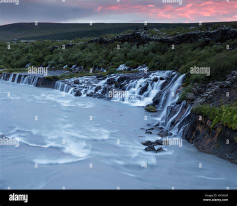 Iceland Suournes Hraunfossar Waterfall Stock Photo Alamy
