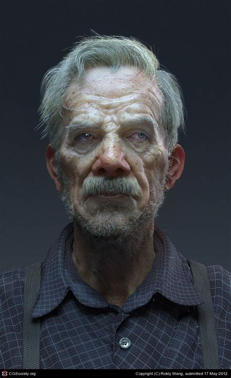 Cgtalk An Elderly Curmudgeon Rokly Wang 3d 3d Portrait