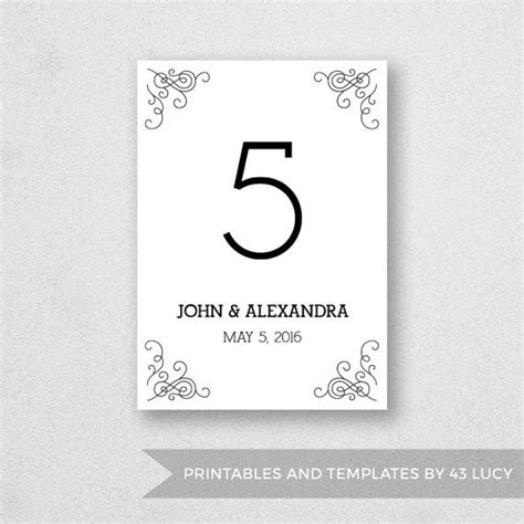 Wedding Table Number Template Whimsical Design Instant Download