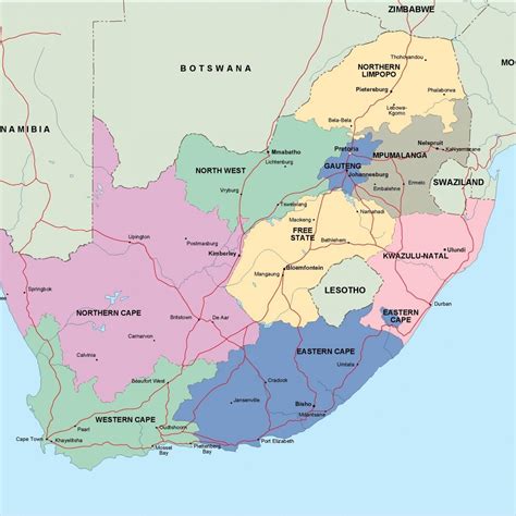 Map Of South Africa Regions Political And State Map Of South Africa Sexiz Pix