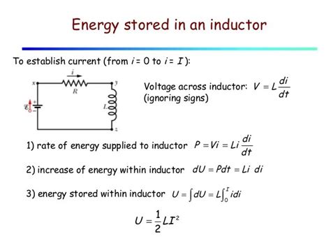 ☑ Energy Stored In Inductor Formula
