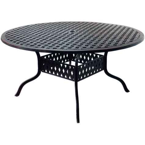 Darlee Series 30 60 Inch Cast Aluminum Patio Dining Table Ultimate Patio 60 Round Dining