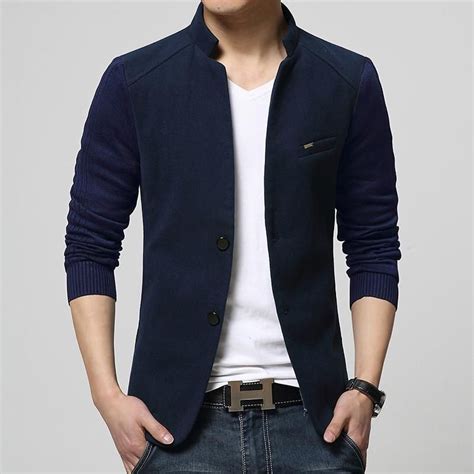 Patchwork Top Quality Slim Fit Blazer For Men Slim Fit Blazers