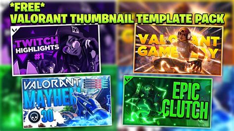 Free Valorant Thumbnail Template Pack Free Photoshop Download Youtube
