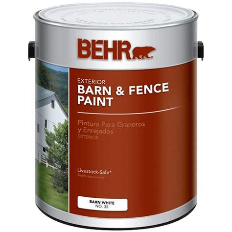 Behr 1 Gal White Exterior Barn And Fence Paint 03501 The Home Depot