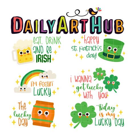 st patrick s day typography clip art set daily art hub graphics alphabets and svg