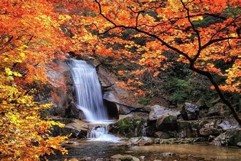 Waterfall In Autumn Null Autumn Landscape Scenic Waterfall Waterfall