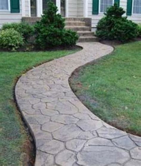 58 A Stones Walkways To Beautify Your Front Yard Stamped