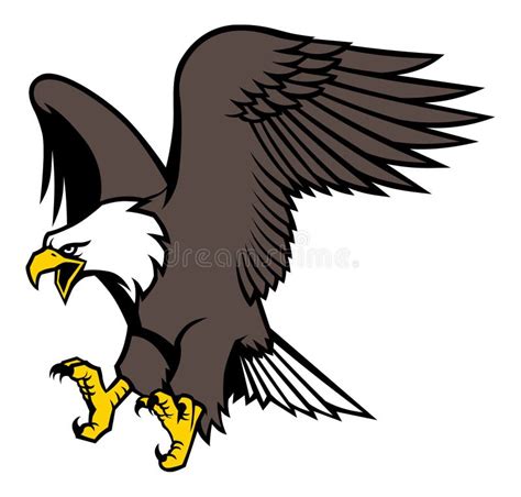 Eagle Mascot Spread The Wings Stock Vector Illustration Of Power Bald