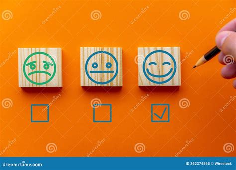 Orange Background With Emotion Tiles And Checkboxes For Customer