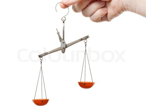 Women Hand Holding Balance Measuring Weight Scale Stock Photo Colourbox