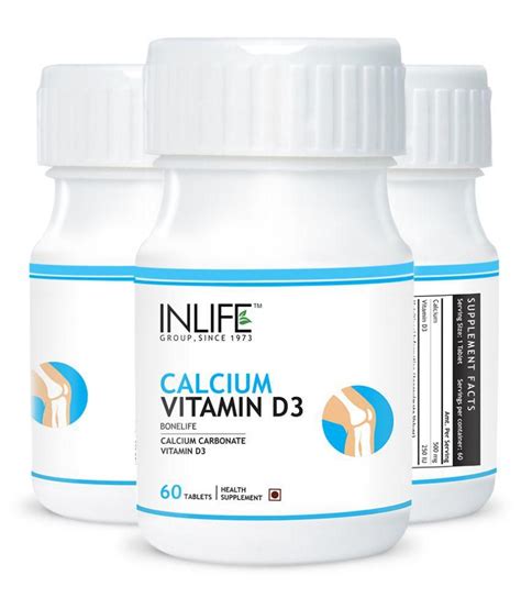 Take these calcium supplements with vitamin d3 for nature's bounty is one of the popular supplements brand in india. Inlife Calcium Vitamin D3 Supplement 60 no.s Natural ...