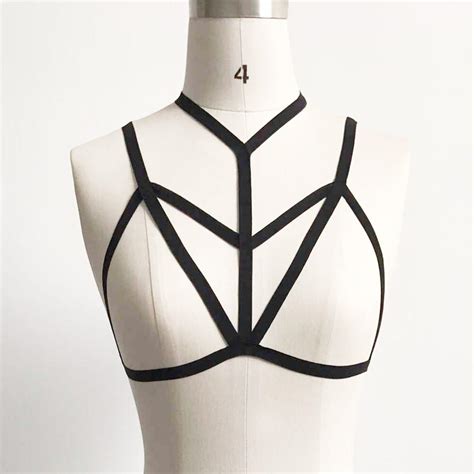 Buy Women Elastic Cage Bra Alluring Strappy Hollow Out Bustier Intimates At Affordable Prices
