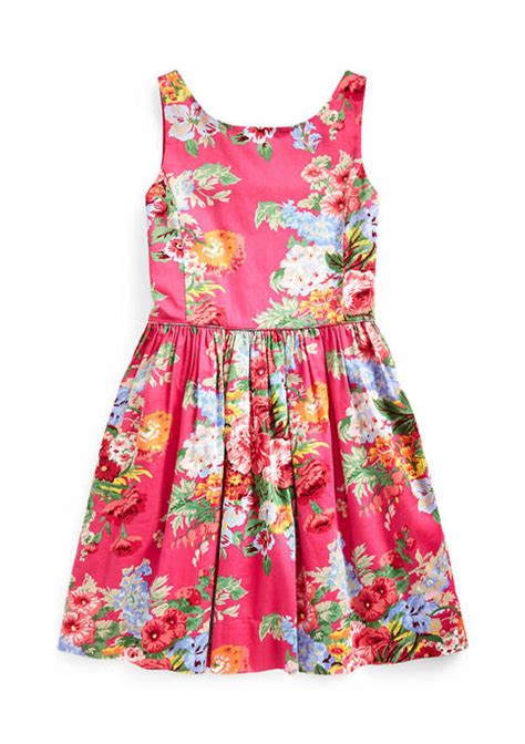 Ralph Lauren Childrenswear Girls 7 16 Floral Cotton Sateen Dress Belk