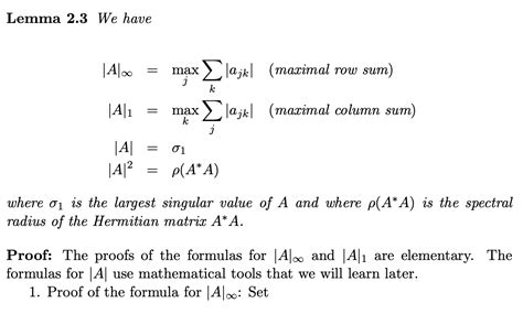 Solved 2 Prove Formula For Li Norm Of A Matrix Given In Chegg