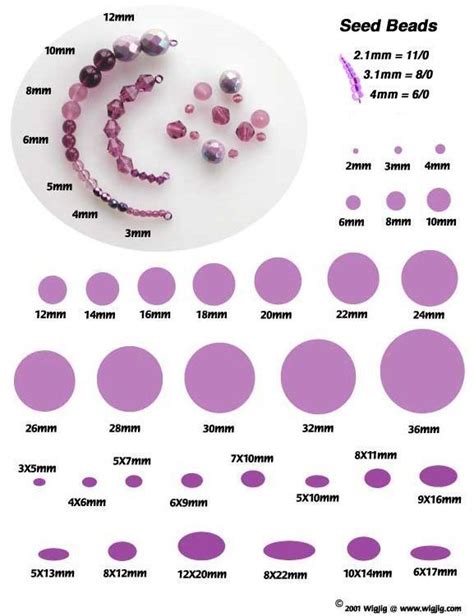 Bead Size Comparison Chart Jewelry Techniques Bead Size Chart
