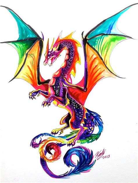 Colorful Dragon Design Tattoo Dragon Art Dragon Artwork Watercolor