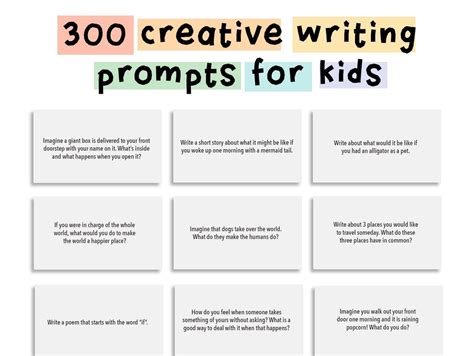 300 Creative Writing Prompts For Kids Etsy