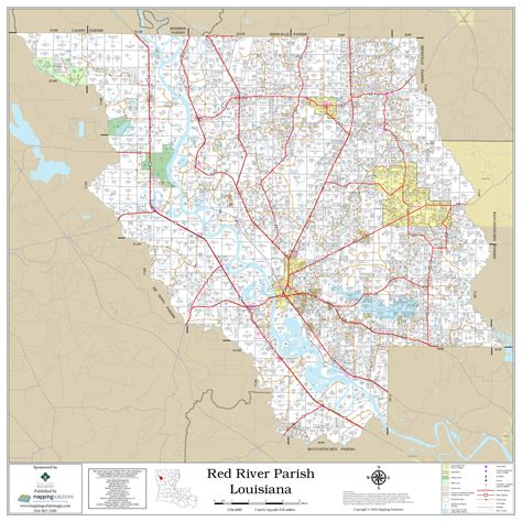 Red River Parish Louisiana 2020 Wall Map Mapping Solutions