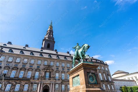 Equestrian Statue Of Frederik Vii Entrance Of Christiansborg Palace
