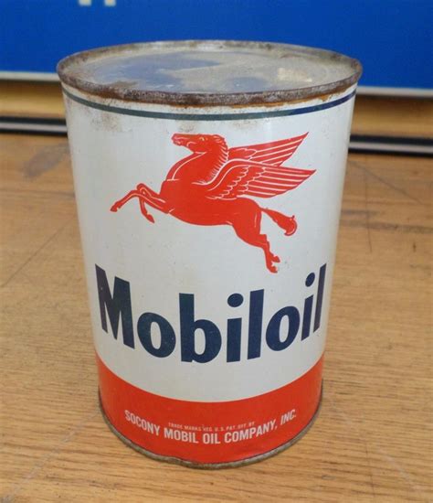 Vintage Mobiloil Mobil Oil Can 1 Quart 1806026483