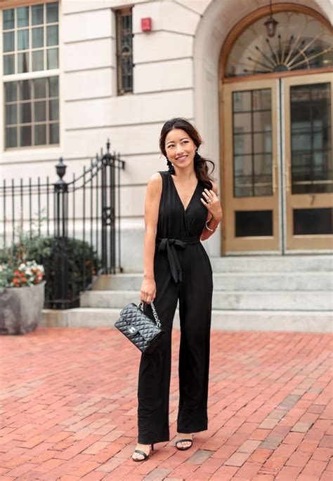 Modern wedding attire meets the perfect fit. black jumpsuit petite wedding guest outfit | Jumpsuit for ...
