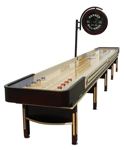 Berner Billiards Shuffleboard Table The Pro In Espresso And Maple