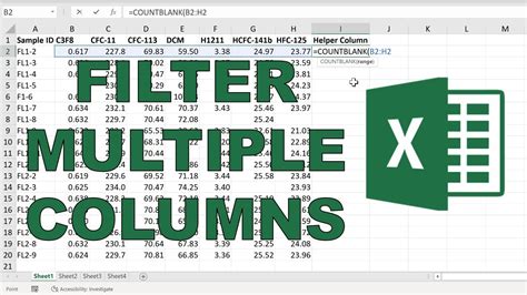 How To Filter Rows For Blanks In Different Columns In Excel Youtube