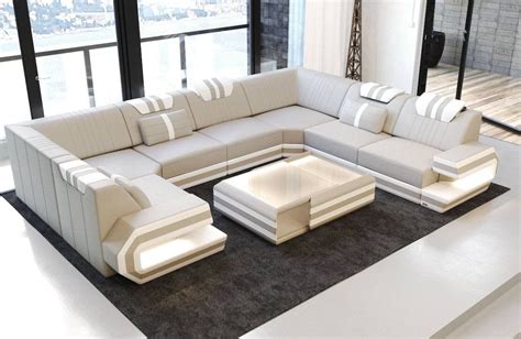 Luxury Sofa San Antonio U Shaped Beige White U Shaped Sectional Sofa
