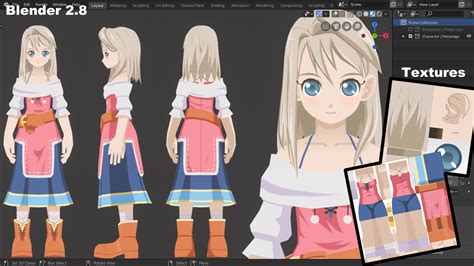 Anime Girl 3d Model Blender 28 By Ctool On Deviantart