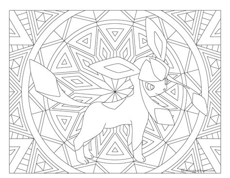Adult Pokemon Coloring Page Glaceon ·