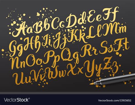 Hand Drawn Brushpen Alphabet Letters Royalty Free Vector
