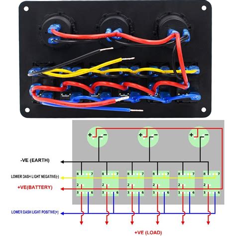 Marine switch panel wiring diagram. Waterproof 6 Gang Rocker Switch Panel With Led For Car Boat Marine - Buy 12v Rocker Switch Panel ...
