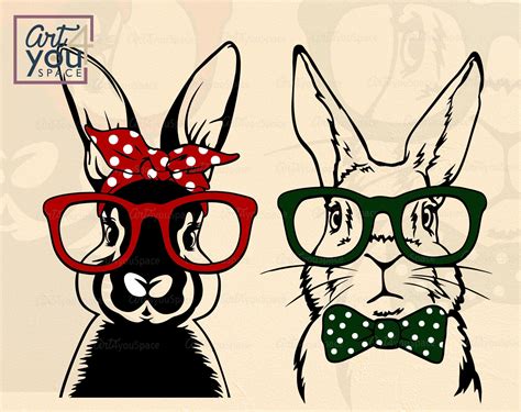 Free Svg Hopster Rabbit With Glasses Stained Glass Illustration With