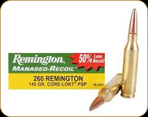 Remington 260 Rem 140 Gr Managed Recoil Core Lokt Pointed Soft