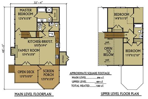 Living areas, as well as the master suite, offer lake views for the homeowner. Small Cabin Floor Plan - 3 Bedroom Cabin by Max Fulbright ...