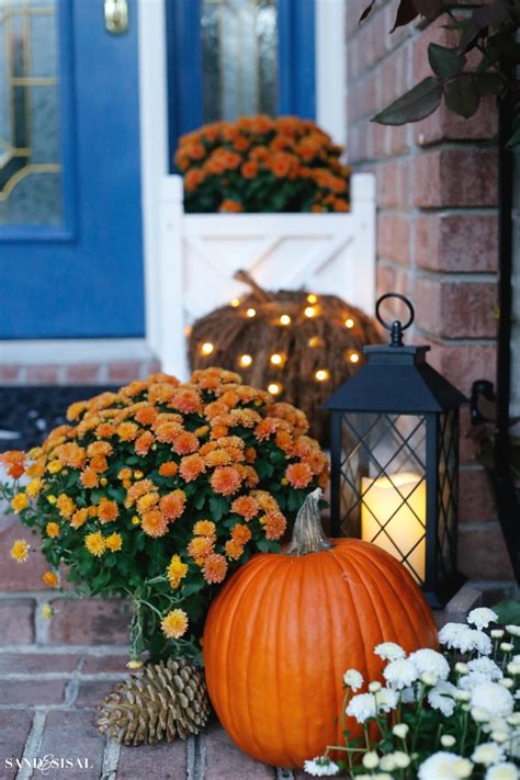 Indigo And Orange Fall Front Porch Sand And Sisal