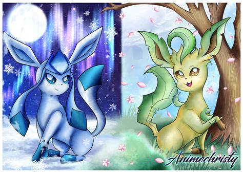 Leafeon And Glaceon By Animechristy On Deviantart