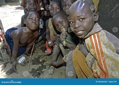 Group Portrait Of Playing Children Uganda Editorial Stock Photo