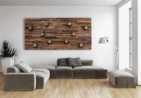 Hand Crafted Wood Wall Art With Floating Wood Shelves 84x40x5 Made
